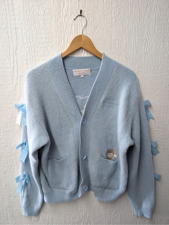 Sanrio Sweaters - Sanrio Cinnamoroll Cozy Kuma JapanLA Cardigan Blue Fuzzy Cozy Size Small